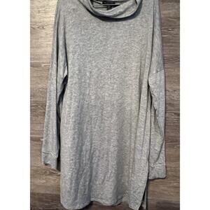 Eileen Fisher Grey Cowl Neck Long Sleeve Dress Size Small